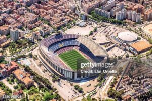 Spanish soccer clubs Real Madrid and Barcelona competing in the 2026-27 La Liga season